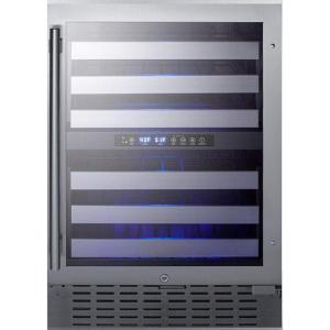 imageSummit Appliance SWC532BLBIST Commercially Approved Dual Zone 24quot Wide BuiltIn Wine Cellar with Seamless Stainless Steel Trimmed Glass Door Full Extension Shelves Digital Thermostat ampamp Black CabinetStainless Steel