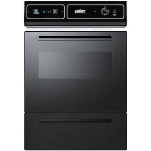 imageSummit Appliance TEM715DK 24quot Wide Electric Wall Oven 115V 292 cuft PreInstall Plug Easy Dial Controls Digital Clock and Timer Adjustable Racks Made In USA BlackBlack