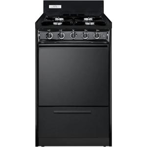 imageSummit Appliance TNM1107C 20in Wide Gas Range 4 Open Burners Electronic Ignition Recessed Oven Door Broiler Pan PushToTurn Burner Knobs Ada Compliant Design Designed for Natural Gas BlackBlack
