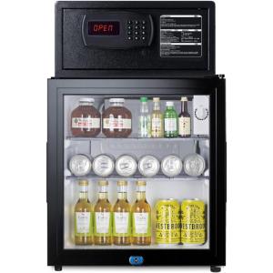 imageSummit Mini Bar ampamp Hotel Room Safe Combination Hospitality Refrigerator ampamp Safe Combo Stainless Steel  MBSAFESSGlass