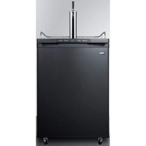 imageSummit SBC635MWKD 24quotquot Freestanding Wine Keg Dispenser with Complete Tap Kit Automatic Defrost Digital Thermostat Casters Top Rail Guard in Black