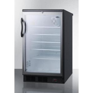 imageSummit SCR600BGLBIDTPUB 24 Built In Craft Pub Cellar Adjustable Glass Shelves Reversible Door Tempered Glass Door In Black