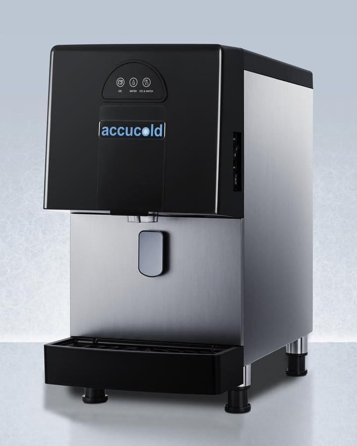 imageAccucold Commercial Ice ampamp Water Dispenser Countertop 160 lbs Nugget Ice Production Per Day 53 lbs of Storage Filter Kit Included AIWD160FLTR