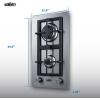 imageSummit 12quot 2 Burner Gas Cooktop Stainless steel Cast Iron GCJ2SSStainless Steel