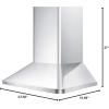 imageSummit 24 WallMounted Range Hood Low Pyramid Shape Ducted or Ductless Installation Stainless Steel SEH3624SSStainless Steel