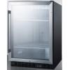 imageSummit 24quot Undercounter Beverage Refrigerator with Reversible Glass Door  Commercial Display Fridge for Wine Beer Soda  50 Cu Ft 3 Shelves 2363quotW x 235quotD x 34quotH Stainless Steel Black NSF