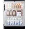 imageSummit 24quot Undercounter Beverage Refrigerator with Reversible Glass Door  Commercial Display Fridge for Wine Beer Soda  55 Cu Ft 4 Shelves 2363quotW x 235quotD x 34quotH Stainless Steel Black NSFBlack
