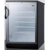 imageSummit 24quot Undercounter Beverage Refrigerator with Reversible Glass Door  Commercial Display Fridge for Wine Beer Soda  55 Cu Ft 4 Shelves 2363quotW x 235quotD x 34quotH Stainless Steel Black NSFBlack
