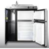 imageSummit 30quot Wide AllInOne Kitchenette 2Door RefrigeratorFreezer 2Burner Cooktop Sink and Storage Black and Stainless C30ELBKBlack  Stainless Steel