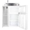 imageSummit 30quot Wide AllInOne Kitchenette 2Door RefrigeratorFreezer 2Burner Smoothtop Cooktop Sink and Storage White C30ELGLASSWhite Door  White