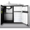 imageSummit 39quot Wide AllInOne Kitchenette 2Door RefrigeratorFreezer 2Burner Cooktop Sink and Storage Black and Stainless C39ELGLASSBKBlack  Gray