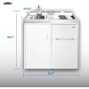 imageSummit 39quot Wide AllInOne Kitchenette 2Door RefrigeratorFreezer 2Burner Cooktop Sink and Storage White C39ELWhite