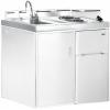 imageSummit 39quot Wide AllInOne Kitchenette 2Door RefrigeratorFreezer 2Burner Cooktop Sink and Storage White C39ELWhite