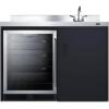 imageSummit 48quot Bar with Sink Beverage Center Capacity 50 cuft Kitchenette with Sink Stainless Steel and Black CK48NCSINKLRight Side Sink