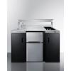 imageSummit 54quot Wide AllInOne Kitchenette 2door refrigeratorfreezer 2Burner Cooktop Sink and Storage Black and Stainless CK55ADASINKR SINKRAccessory