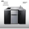 imageSummit 54quot Wide AllInOne Kitchenette 2door refrigeratorfreezer 2Burner Cooktop Sink and Storage Black and Stainless CK55ADASINKR SINKRSINKL