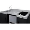 imageSummit 54quot Wide AllInOne Kitchenette 2door refrigeratorfreezer 2Burner Cooktop Sink and Storage Black and Stainless CK55ADASINKR SINKRSINKL