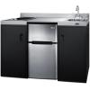 imageSummit 54quot Wide AllInOne Kitchenette 2door refrigeratorfreezer 2Burner Cooktop Sink and Storage Black and Stainless CK55ADASINKR SINKRSINKR