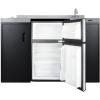 imageSummit 54quot Wide AllInOne Kitchenette 2door refrigeratorfreezer 2Burner Cooktop Sink and Storage Black and Stainless CK55ADASINKR SINKRSINKR