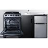 imageSummit 63quot AllinOne Kitchenette with Gas Range RefrigeratorFreezer Sink White  ACK63GASBSSStainless Steel  Black