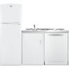 imageSummit 71quot AllinOne Kitchenette with RefrigeratorFreezer Smooth Glass 2 Burner Cooktop Dishwasher Sink White ACKDW721GWhite