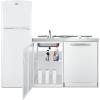 imageSummit 71quot AllinOne Kitchenette with RefrigeratorFreezer Smooth Glass 2 Burner Cooktop Dishwasher Sink White ACKDW721GWhite