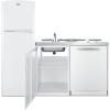 imageSummit 71quot AllinOne Kitchenette with RefrigeratorFreezer Smooth Glass 2 Burner Cooktop Dishwasher Sink White ACKDW721GWhite