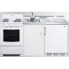 imageSummit 72quot AllinOne Kitchenette with Electric Coil Range RefrigeratorFreezer Sink White ACK72COILW