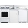 imageSummit 72quot AllinOne Kitchenette with Gas Range RefrigeratorFreezer Sink White ACK72GASW