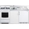 imageSummit 72quot AllinOne Kitchenette with Gas Range RefrigeratorFreezer Sink White ACK72GASW