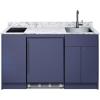 imageSummit All in One Kitchenette with Induction Cooktop Refrigerator Freezer Sink and Storage ENERGY STAR Standalone Kitchen White CALDERAWH35ISINKLBlue