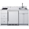 imageSummit All in One Kitchenette with Induction Cooktop Refrigerator Freezer Sink and Storage ENERGY STAR Standalone Kitchen White CALDERAWH35ISINKLWhite