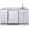 imageSummit All in One Kitchenette with Induction Cooktop Refrigerator Freezer Sink and Storage ENERGY STAR Standalone Kitchen White CALDERAWH35ISINKLWhite