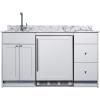 imageSummit All in One Kitchenette with Induction Cooktop Refrigerator Freezer Sink and Storage ENERGY STAR Standalone Kitchen White CALDERAWH35ISINKLWhite