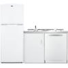 imageSummit Appliance ACKDW751G 75quot Wide Allinone Kitchenette with Fullsized Frostfree RefrigeratorFreezer 24quot Dishwasher Two Burners Radiant 115V Storage Cabinet Sink and Faucet