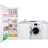 imageSummit Appliance ACKSPWD861G 86quot Wide AllInOne Kitchenette withWasherDryer Combo 129 cuft FrostFree Two Burners Radiant 115V Sink and Storage Cabinets