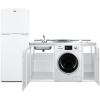 imageSummit Appliance ACKSPWD861G 86quot Wide AllInOne Kitchenette withWasherDryer Combo 129 cuft FrostFree Two Burners Radiant 115V Sink and Storage Cabinets