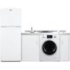 imageSummit Appliance ACKSPWD861G 86quot Wide AllInOne Kitchenette withWasherDryer Combo 129 cuft FrostFree Two Burners Radiant 115V Sink and Storage Cabinets