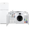 imageSummit Appliance ACKSPWD861G 86quot Wide AllInOne Kitchenette withWasherDryer Combo 129 cuft FrostFree Two Burners Radiant 115V Sink and Storage Cabinets