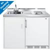 imageSummit Appliance C48ELGLASSPUMP 48quot Wide AllInOne Kitchenette No Plumbing Needed 51 cuft Capacity 2Burner Radiant Cooktop RefrigeratorFreezer Sink Storage Cabinet and Water PumpWhite