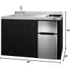 imageSummit Appliance CK54SINKL 54 Wide AllInOne Kitchenette Stainless Steel Sink and Faucet 2door Refrigeratorfreezer 2burner Smoothtop Cooktop Storage Compartments 115V Operation Black
