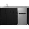 imageSummit Appliance CK54SINKL 54 Wide AllInOne Kitchenette Stainless Steel Sink and Faucet 2door Refrigeratorfreezer 2burner Smoothtop Cooktop Storage Compartments 115V Operation Black