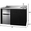 imageSummit Appliance CK54SINKR 54quot Wide AllInOne Kitchenette Stainless Steel Sink and Faucet 2door Refrigeratorfreezer 2burner Smoothtop Cooktop Indicator Lights Storage CompartmentsBlack  Stainless Steel