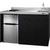 imageSummit Appliance CK54SINKR 54quot Wide AllInOne Kitchenette Stainless Steel Sink and Faucet 2door Refrigeratorfreezer 2burner Smoothtop Cooktop Indicator Lights Storage CompartmentsBlack  Stainless Steel