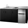 imageSummit Appliance CK72ADASINKL 72quot Wide AllinOne Kitchenette ADA Counter Height Stainless Steel Sink and Faucet 2Door RefrigeratorFreezer 2Burner Smoothtop Cooktop Indicator Lights
