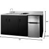 imageSummit Appliance CK72ADASINKL 72quot Wide AllinOne Kitchenette ADA Counter Height Stainless Steel Sink and Faucet 2Door RefrigeratorFreezer 2Burner Smoothtop Cooktop Indicator Lights