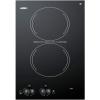 imageSummit Appliance CR2220 2burner Cooktop Black Ceramic Glass 230V 2 Heating Elements Pushtoturn Knobs Residual Heat Indicator LightBlack