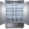 imageSummit Appliance SCFF497 Commercial 493 cuft Reachin AllFreezer in Complete Stainless Steel with French Door Swing SelfClosing Doors Microprocessor Control Panel Open Door Alarm and LockStainless Steel