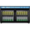 imageSummit Appliance SCR3502D Countertop Shallow Depth SingleZone Commercial Refrigerator for Freestanding Use with French Glass Doors Black Cabinet Digital Controls and LED LightingBlack