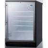 imageSummit Appliance SCR600BGLHV Commercially Listed 55 CuFt Counter Height Beverage Center with Glass Door Auto Defrost Digital Thermostat Professional Thin Handle Lock and Black Cabinet